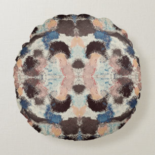 Vibrannte Pastel Symmetry - Abstrakte Textur Rundes Kissen