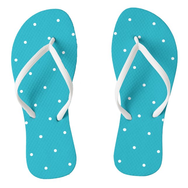 Vibranntes Blau und Weiß mit Punkten Flip Flops (Fußbett)