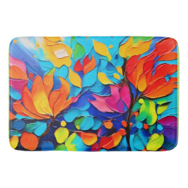 Vibranntes Blumenmotiv Badematte