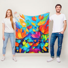 Vibranntes Blumenmotiv Fleecedecke