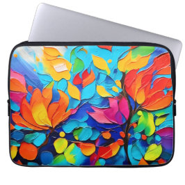 Vibranntes Blumenmotiv Laptopschutzhülle