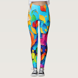Vibranntes Blumenmotiv Leggings