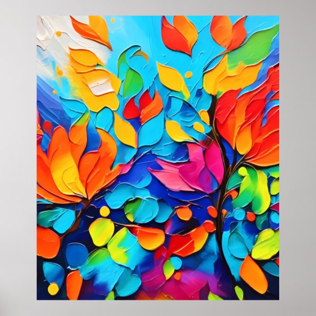 Vibranntes Blumenmotiv Poster (Vorne)