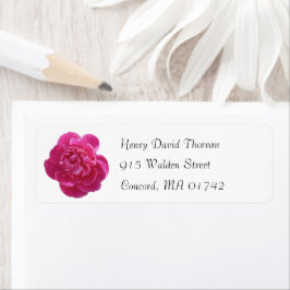 Vibranntes Pink Peony Blume Rückgabeadresse-Label
