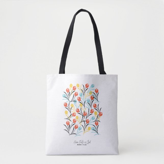 Vibranntes Tulip Muster Blumendesign auf Weiß (Vorderseite)