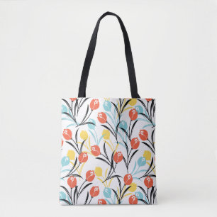 Vibranntes Tulip Muster Blumendesign auf Weiß