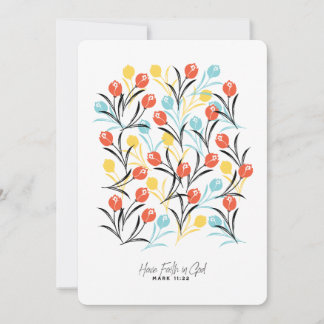 Vibranntes Tulip Muster Blumendesign auf Weiß Einladung
