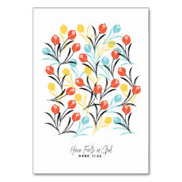 Vibranntes Tulip Muster Blumendesign auf Weiß Tischnummer