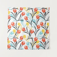 Vibranntes Tulip Muster Blumendesign auf Weiß