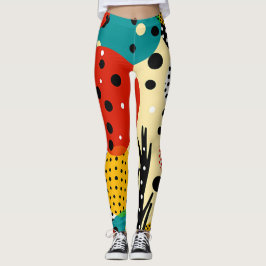 Vibrant 1960 Pop Roter Turnier gelb Leggings