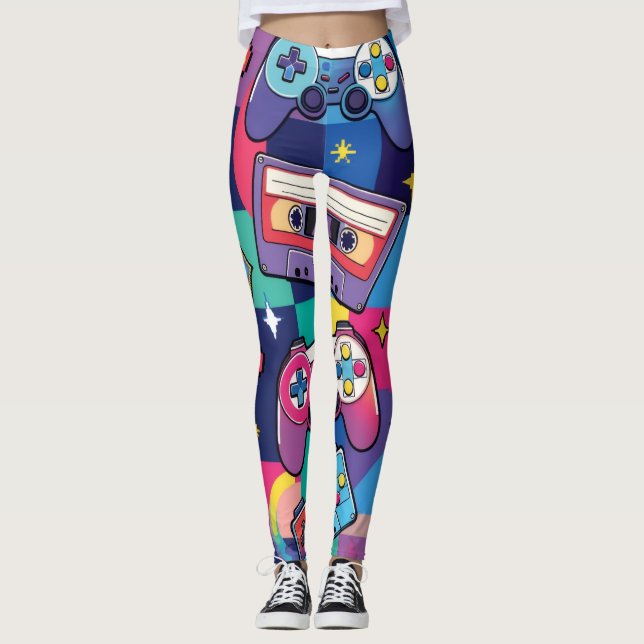 vibrant 90s pop culture leggings (Vorderseite)