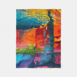 Vibrant Abstract Acrylic Art Throw Blanket Fleecedecke