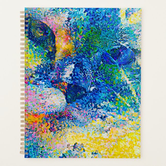 Vibrant Abstract Cat Art Print Planer (Vorderseite)