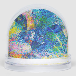 Vibrant Abstract Cat Art Print Schneekugeln