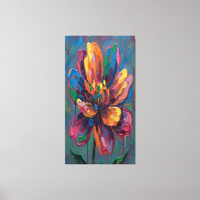 “Vibrant Abstract Flower Art Print” Leinwanddruck (Vorderseite)