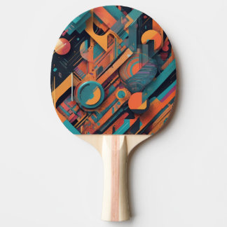 Vibrant Abstract Geometry – Bold Graphic Art with  Tischtennis Schläger