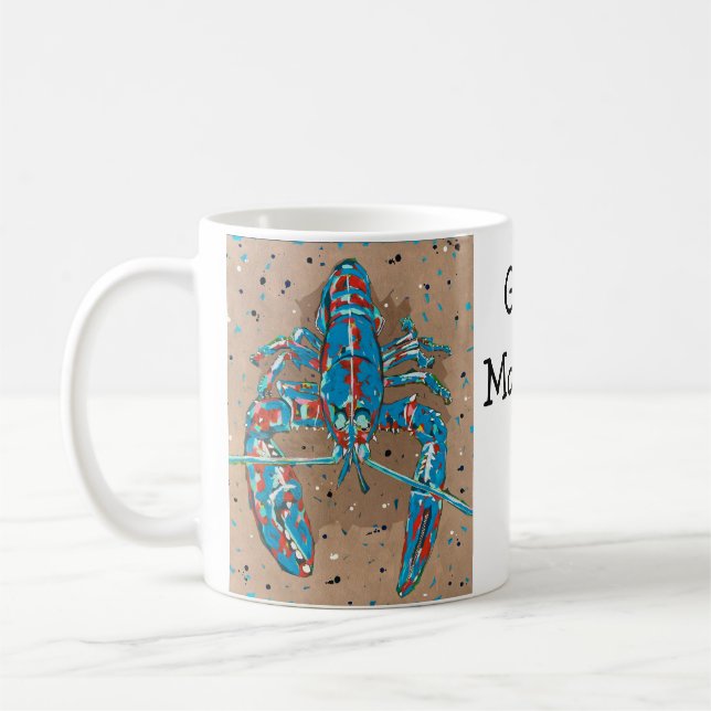Vibrant Abstract Lobster Mug Kaffeetasse (Links)