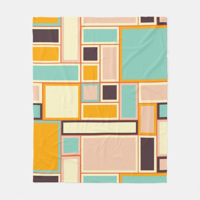 Vibrant abstract pattern with rectangles fleecedecke (Vorderseite)