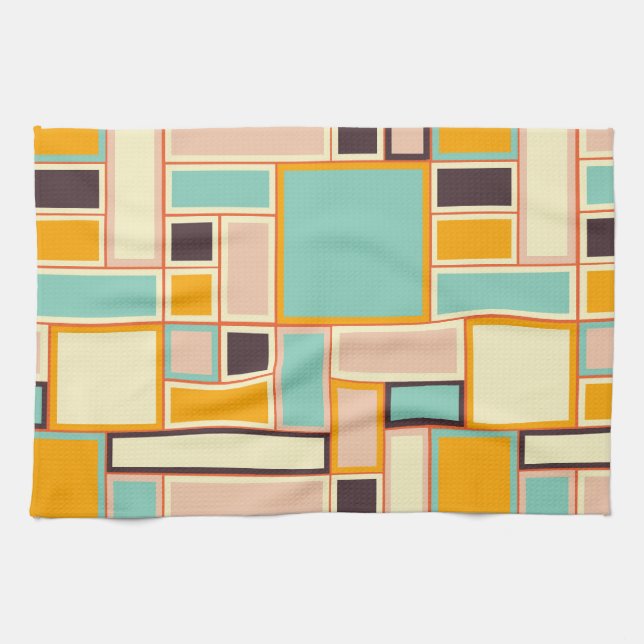 Vibrant abstract pattern with rectangles geschirrtuch (Horizontal)