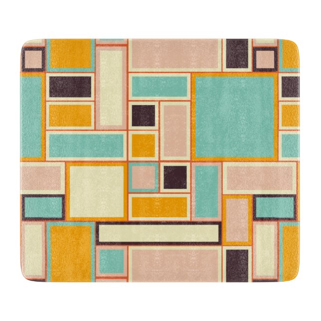 Vibrant abstract pattern with rectangles schneidebrett (Vorderseite)