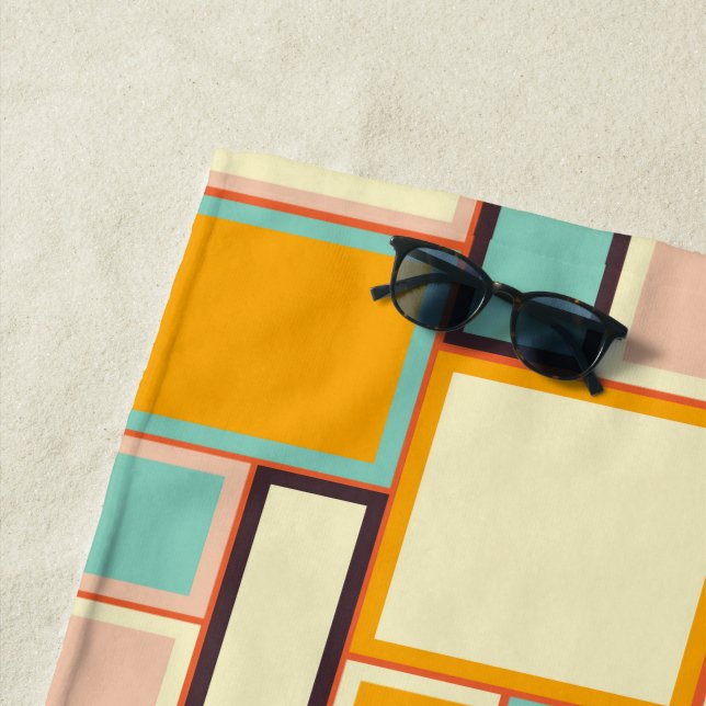 Vibrant abstract pattern with rectangles strandtuch (Beispiel)