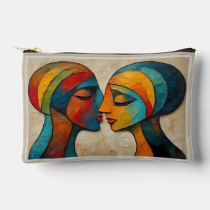 Vibrant Abstrakt Art Couple's Portrait Zubehörtasche
