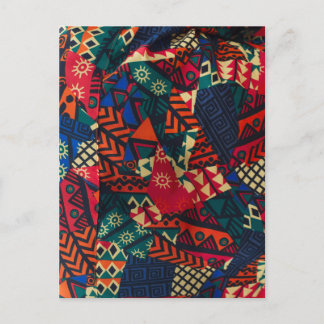 Vibrant African Geometric Tribal Abstract Pattern Postkarte