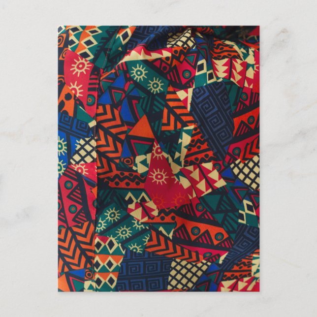 Vibrant African Geometric Tribal Abstract Pattern  Postkarte (Vorderseite)