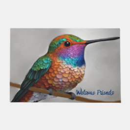 Vibrant Allen’s Hummingbird Painting Fußmatte