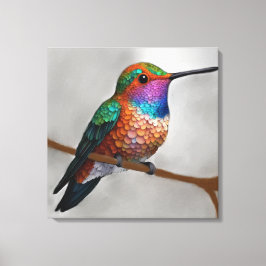 Vibrant Allen’s Hummingbird Painting Leinwanddruck