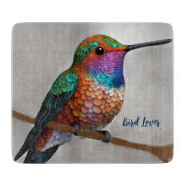 Vibrant Allen’s Hummingbird Painting Schneidebrett