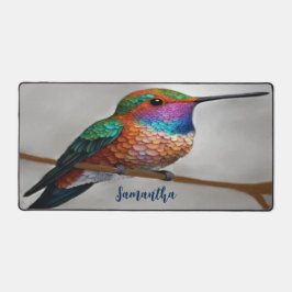 Vibrant Allen’s Hummingbird Painting Schreibtischunterlage