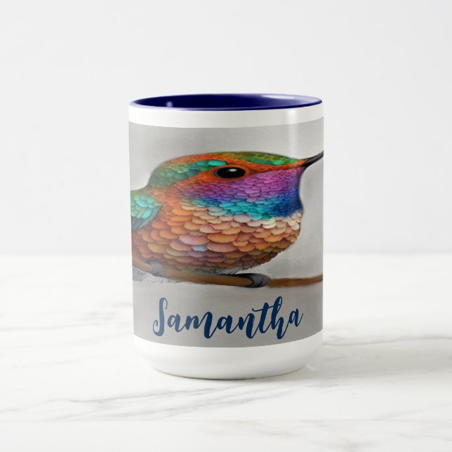 Vibrant Allen’s Hummingbird Painting Tasse (Zentrum)