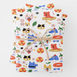 Vibrant Animal Pattern Designs  Geschenkpapier Set