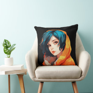 Vibrant Anime Beauty Kissen