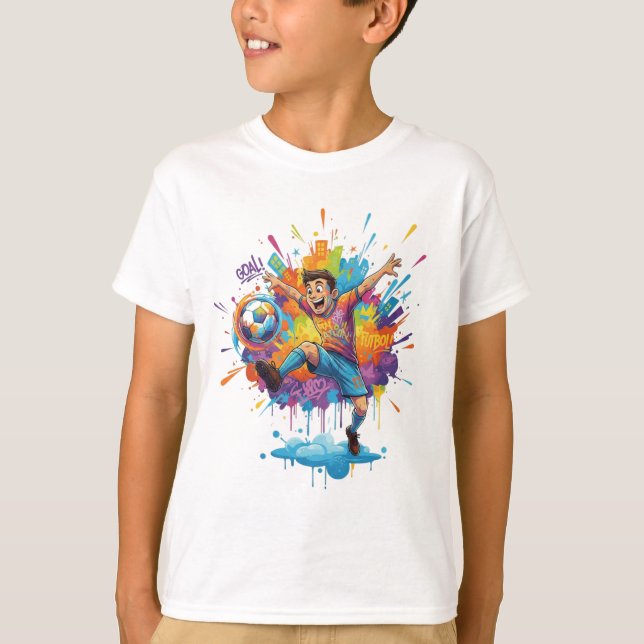 Vibrant Artistic Boy T-Shirt (Vorderseite)