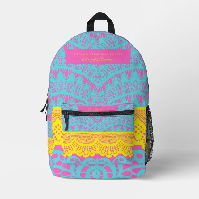 Vibrant Barceloneta Lace Backpack – Colorful Barce Bedruckter Rucksack (Vorderseite)