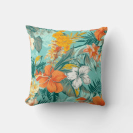Vibrant Beach Flower Floral Interior Pattern Kissen
