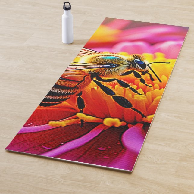 Vibrant Bee on Bloom Design Yogamatte (Beispiel)