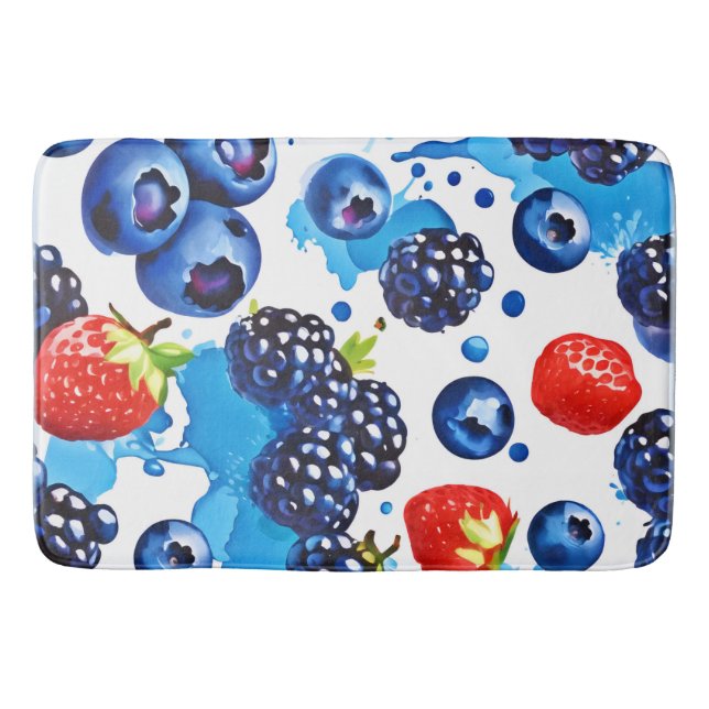 Vibrant Berry Pattern Badematte (Vorderseite)