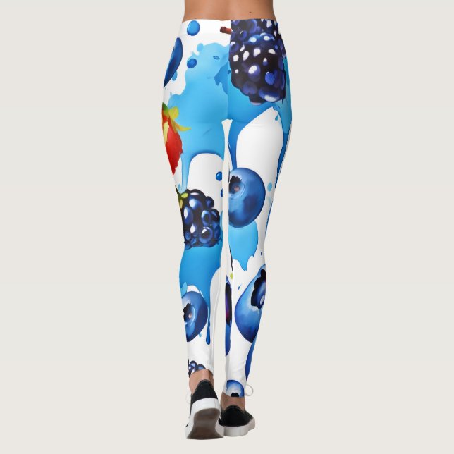 Vibrant Berry Pattern Leggings (Rückseite)
