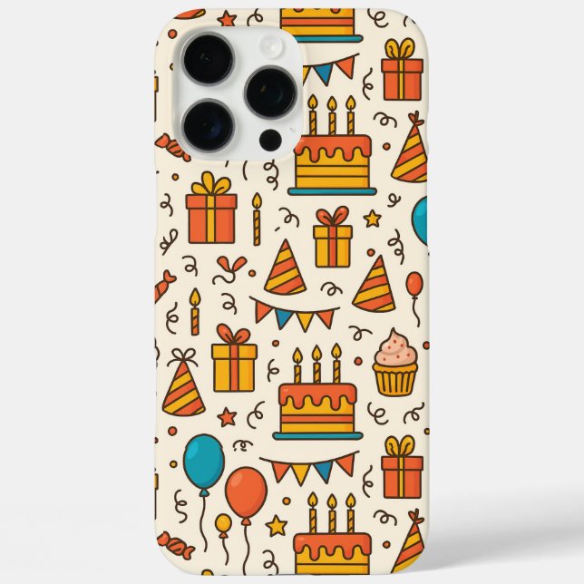 Vibrant Birthday Party Seamless Pattern Case-Mate iPhone Hülle (Rückseite)