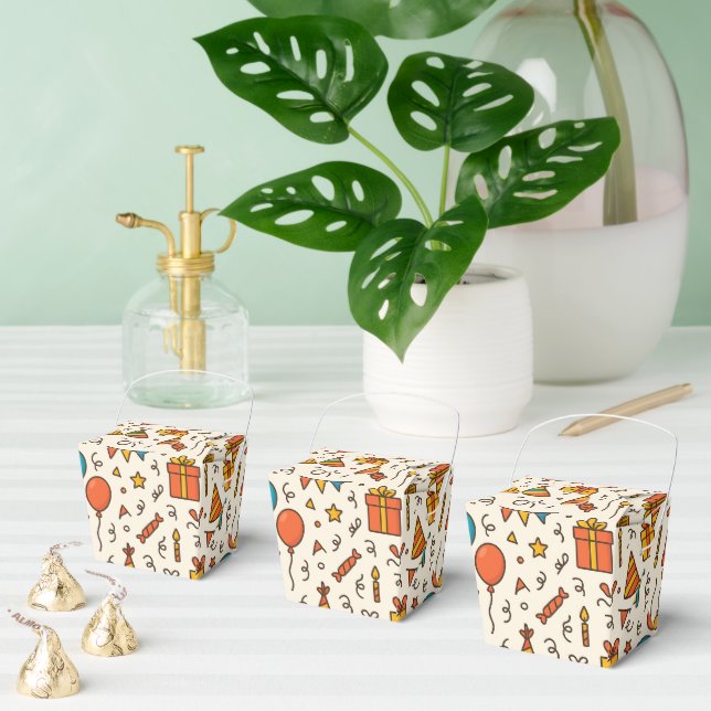 Vibrant Birthday Party Seamless Pattern Geschenkschachtel (Zahlreiche)