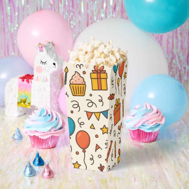 Vibrant Birthday Party Seamless Pattern Geschenkschachtel (Party)