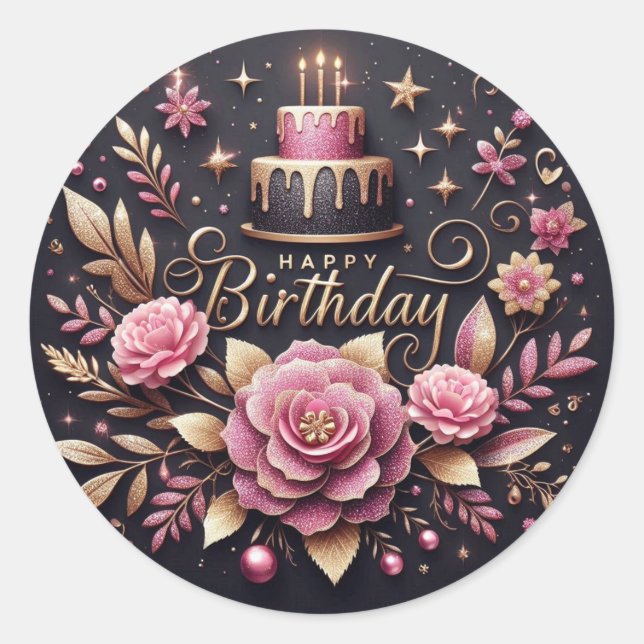 Vibrant birthday sticker  (Vorderseite)