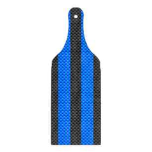 Vibrant Blue Carbon Fiber Style Racing Stripes Schneidebrett