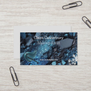 Vibrant Blue Glam Visagistin Visitenkarte