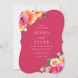 Vibrant Blush Floral Watercolor Wedding Einladung