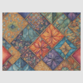 Vibrant Boho Quilted Floral Seidenpapier