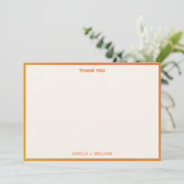 Vibrant Bold Orange Pink Gradient Custom Wedding Dankeskarte